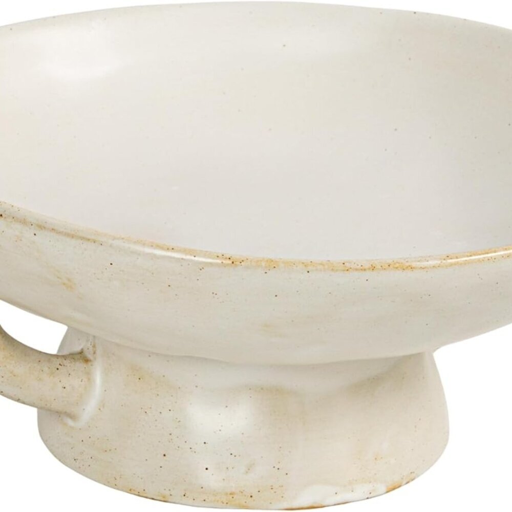 Stoneware Bowl w Reactive Glaze, White